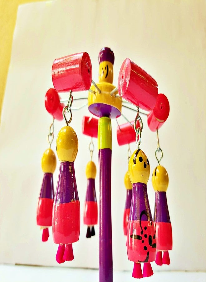 Prime Choice Toys Prime Choice Wooden Traditional Merry Go Round Toy for Kids, Balancing Toy for Kids, Wooden Balancing Toy, Carousel Toy for Kids, Merry Go Round Toy for Babies (Pack of 1) - Image 3